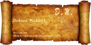 Dobos Mikolt névjegykártya